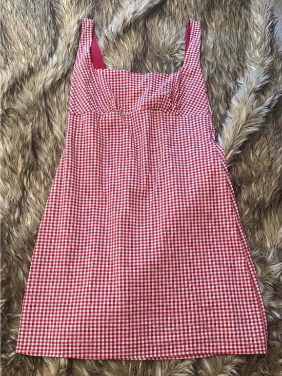 vestique Dresses & Skirts - Vestique Red Gingham & Solid Red Sleeveless Dress